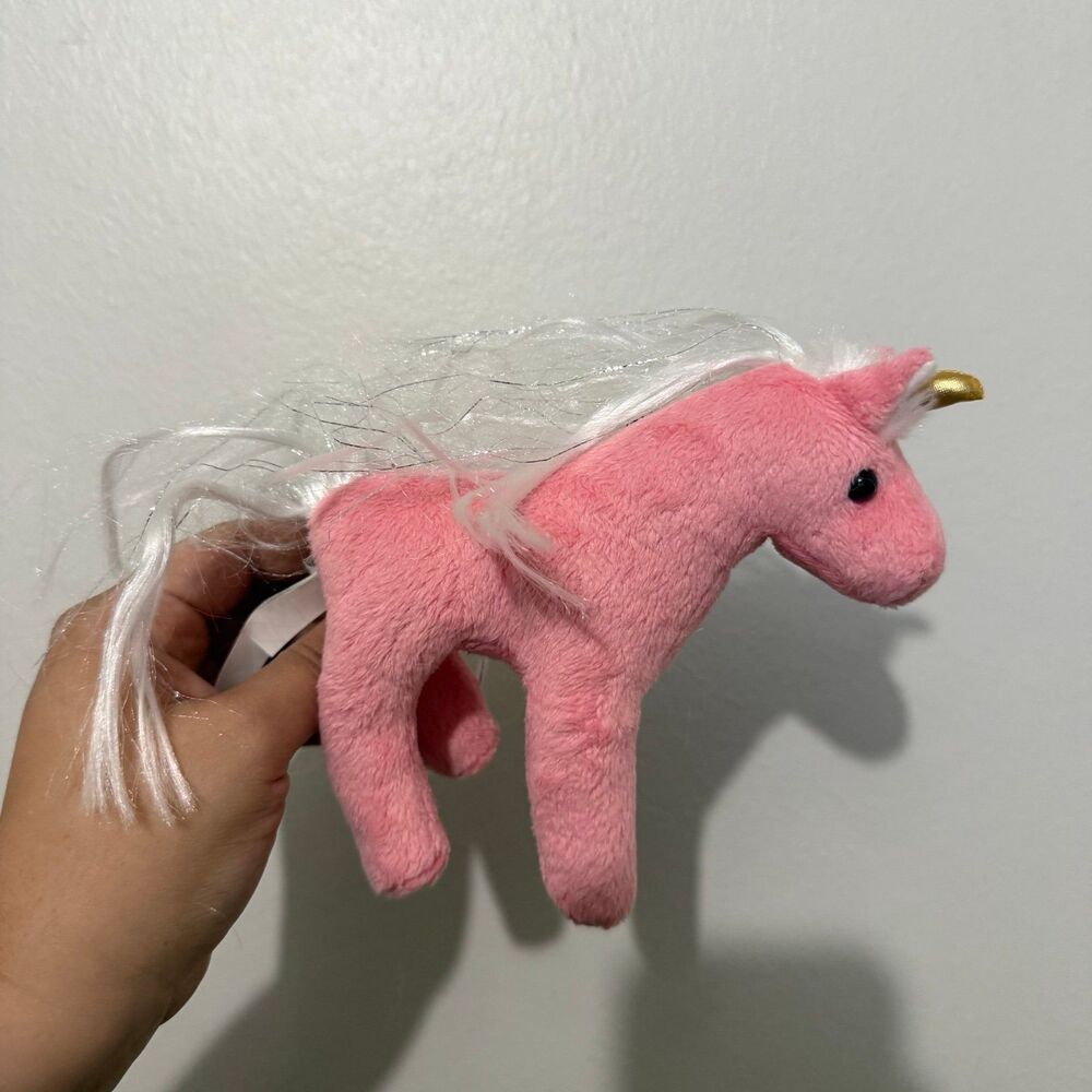 Aurora World pink Unicorn with white mane Plush